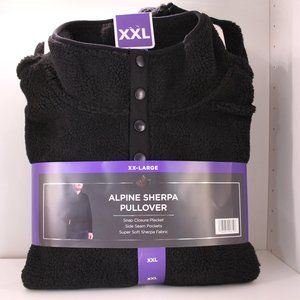 COZY Member's Mark Men's Alpine Sherpa Quarter Snap Pullover Black XXL Sams Club
